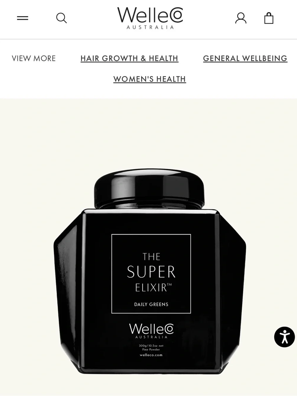 Elle Black The Super Elixir Daily Greens Jar
